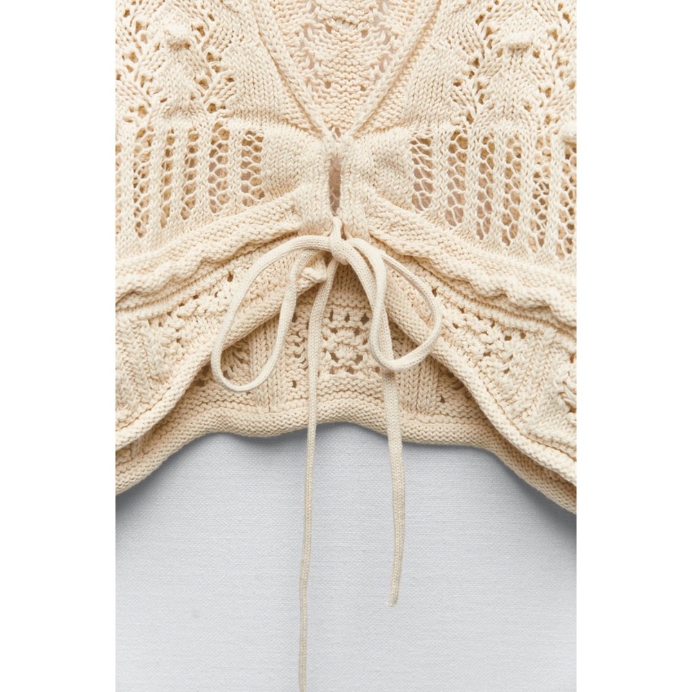 NWT Zara Cropped Knit Cardigan - Picture 4 of 9